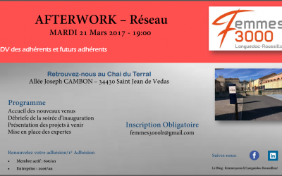 Afterwork : Mardi 21 mars soirée dédiée à l’échange dans la convivialité