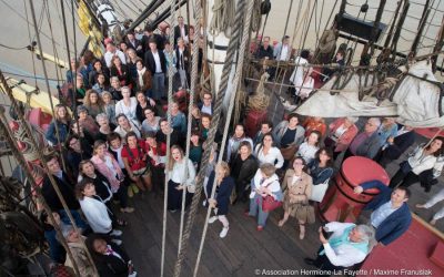 Soirée inoubliable du mercredi 13 juin à bord de l&rsquo;Hermione, en présence d&rsquo;Arielle Piazza.