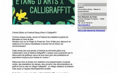 Edition du festival familial pluridisciplinaire Etang d’Arts se déroulera à Marseille les 18 et 19 mai 2019