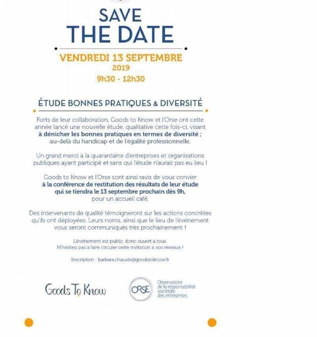 ORSE – Save the date – Vendredi 13 septembre 2019