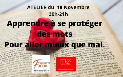 Apprendre à se protéger des mots pour aller mieux que mal le 18 novembre avec l’antenne Salon de Provence