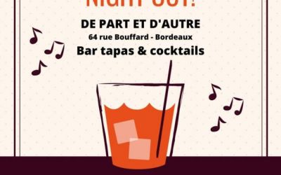 Soirée cocktails le jeudi 27 avril rdv à 19H45 au De part et d’autre Bar Restaurant