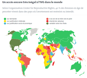 IVG dans le monde : la carte des pays qui autorisent, restreignent ou interdisent l’avortement